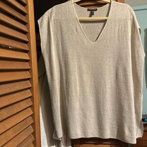Eileen Fisher short sleeve sweater. 68% organic linen, 38% organic cotton.